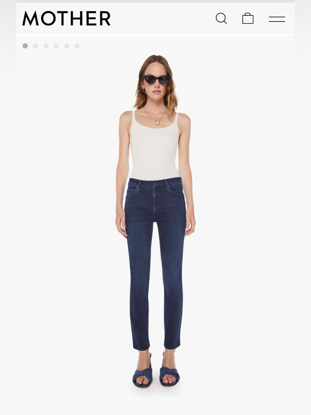 MOTHER | The Mid-Rise Dazzler Ankle Jean Deep End